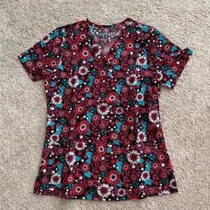 Floral Print Women's scrub top